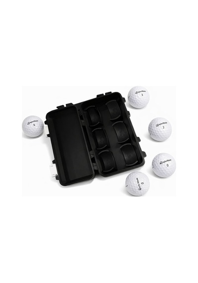 6 Lı Golf Topu Saklama Kutusu Kapaklı Sert Plastik Taşıma Organizer Box Siyah Çok Renkli