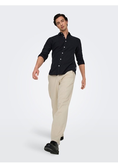 Only & Sons Onsbob Loose Cot Lın 0007 Pant Noos Erkek Gray Pantolon - 22031565 Gri