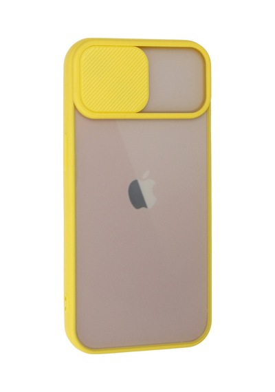 Apple iPhone  Uyumlu,  13 Kılıf Palm Buzlu Kamera Sürgülü Silikon - Sarı