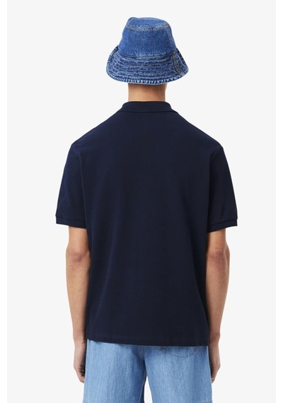 Lacoste Men's Loose Fit Kalın Pike Kumaş Polo T-shirt Erkek Polo Yaka Tişört Lacivert