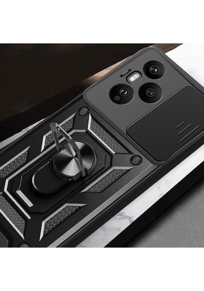Nourthkiingdom Honor 400 Pro Kılıf Magnetik Standlı Kamera Korumalı Zore Sürgülü Vega Kapak - Mavi Mavi