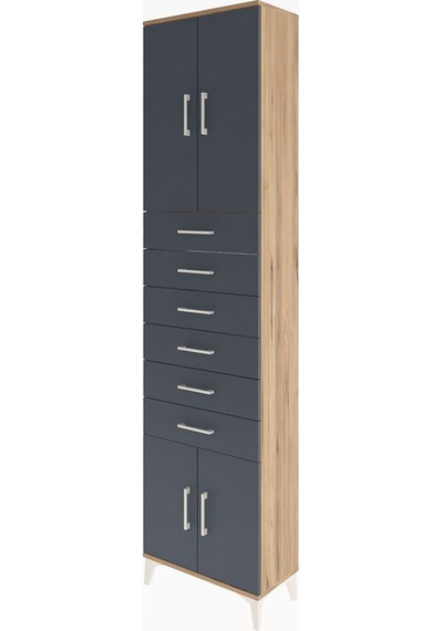 Arges Dolap 3 Raflı 6 Çekmeceli 4 Kapaklı 60x30x243 Çam-antrasit Çam Arges Dolap 3 Raflı 6 Çekmeceli 4 Kapaklı 60x30x243 Çam-antrasit Çam