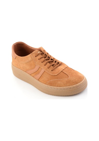 Bambi Taba Süet Hakiki Deri Kadın Sneaker K01753222202