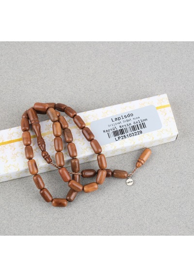 Kuka Orijinal Doğal Kapsül Kesim 6x11mm Tesbih Kahverengi