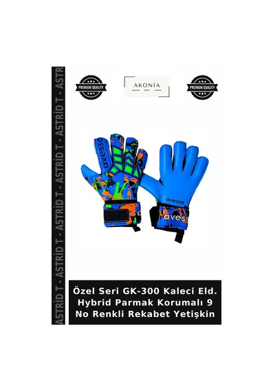 Özel Seri Gk-300 Kaleci Eld. Hybrid Parmak Korumalı 9 No Renkli Rekabet Yetişkin Çok Renkli