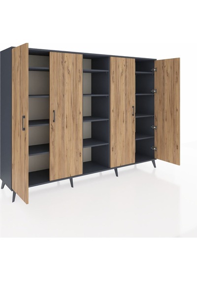 Hyperion Dolap 12 Raflı 4 Kapaklı 220x44x163 Antrasit-çam/antrasi Antrasit-çam/antrasit Hyperion Dolap 12 Raflı 4 Kapaklı 220x44x163 Antrasit-çam/antrasi Antrasit-çam/antrasit