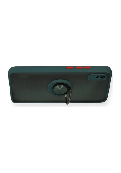 Xiaomi Redmi 9a Kılıf Montreal Yüzüklü Silikon Kapak - Yeşil 0.2M-Çok Renkli