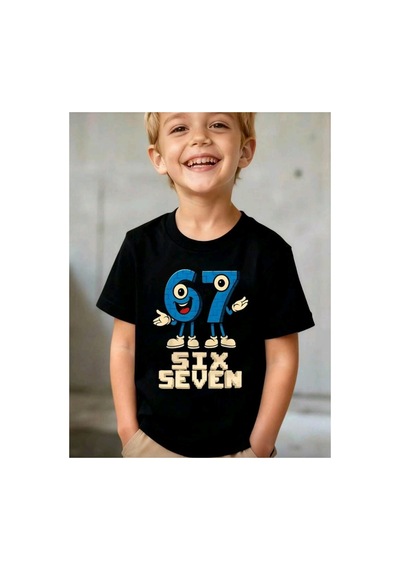 Stil X Sıx Seven Baskılı Erkek Çocuk Tshırt, 67 Tasarımlı Siyah-3