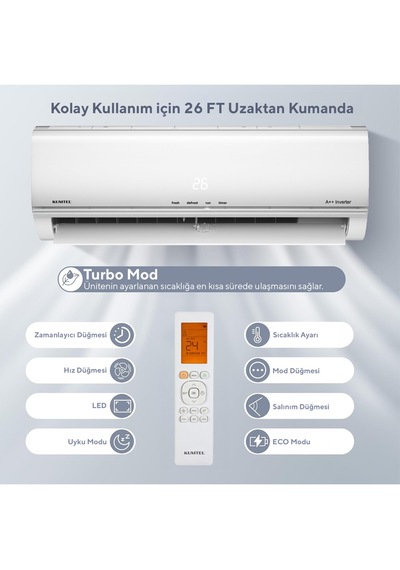 Kumtel Matsu KMSAC-12 A++ 12000 BTU Inverter Duvar Tipi Klima