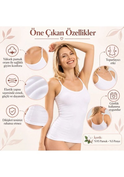 Genel Kadın Pamuklu İnce İp Askılı Derin Oval Yaka Düz Penye Atlet Siyah Beyaz Günlük Rahatlık Ve Şıklık Genel Kadın Pamuklu İnce İp Askılı Derin Oval Yaka Düz Penye Atlet Siyah Beyaz Günlük Rahatlık Ve Şıklık