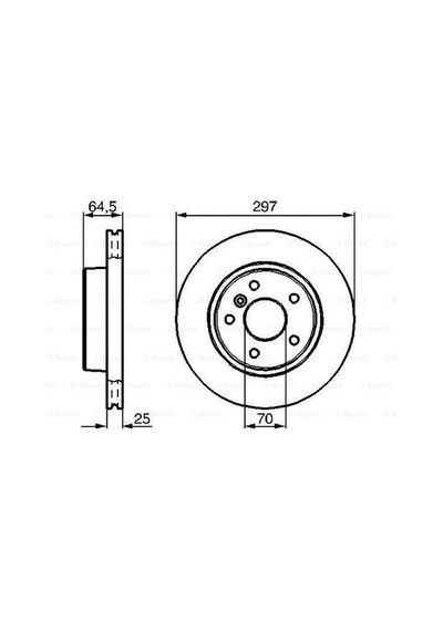 Bosch 0986478483 Fren Diski Ön 297 25 22 Mm . Hava Kanallı 92093600