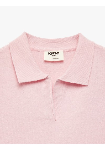 Koton Slim Fit Viskon Karışımlı Gömlek Yaka Kolsuz Triko Atlet Pembe 7wkg90126ht Gül