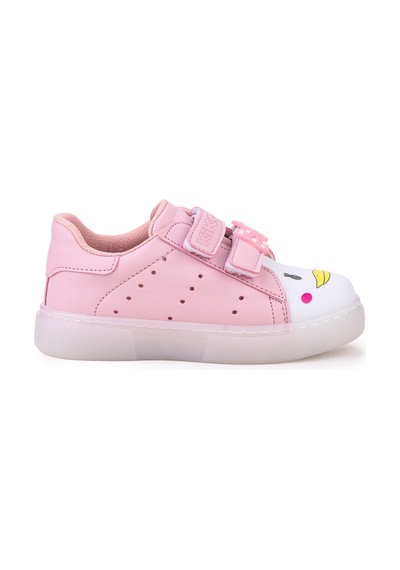 Kiko Kids Bart Cırtlı Işıklı Kız Çocuk Spor Ayakkabı Pembe