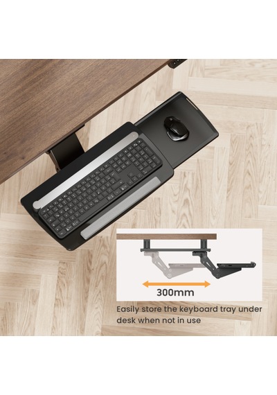 Masa Altı Çekilebilir Ayarlanabilir Ergonomik Klavye Rafı