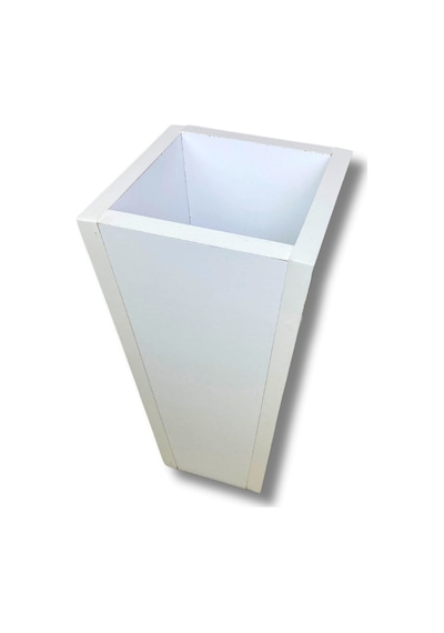 Cihan Çiçekçilik Beyaz Ahşap Mdf Vazo Saksı 19x19x38 Cm Iç Mekan Saksısı Çok Renkli