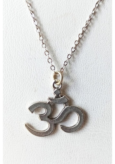 Om Ohm Sembolü Metal Kolye  676 Gümüş