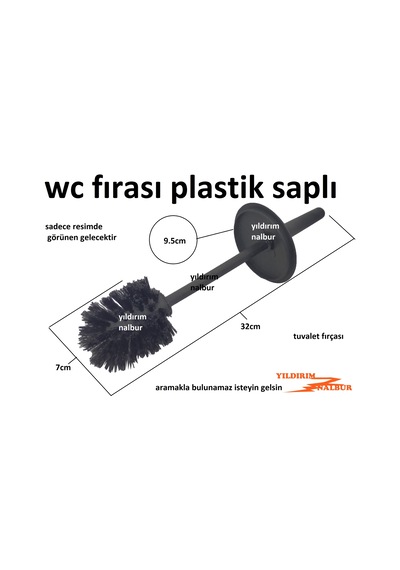 Wc Tuvalet Fırçası Plastik Sap Siyah Renk Temizleme Fırçası