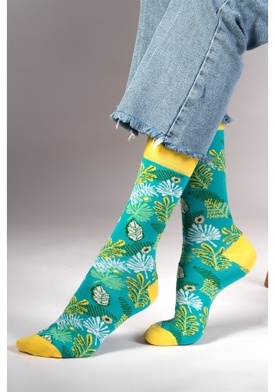 Ozzy Socks Lime Desenli Çorap Çok Renkli