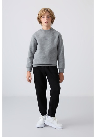 Tommylife Standart Fit 2li Paket Siyah-gri Melanj Erkek Çocuk Sweatshirt - 11232 Siyah - Gri