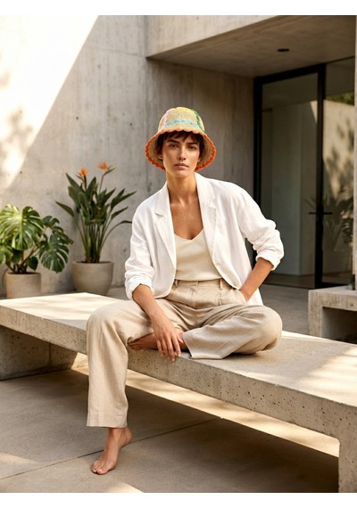 Brandsmiths Mosaic Bloom Hat Sarı