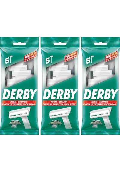 Derby Tek Bıçaklı 5 Li Poşet X 3 Adet