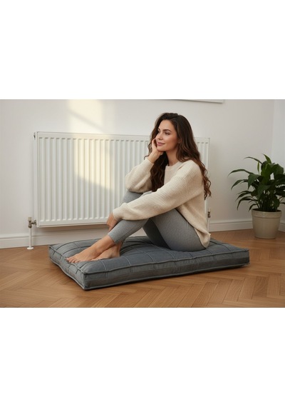 Sergama 120x80x15 İthal Babyface Fumaş Fermuarlı Pofidik Koyu Gri