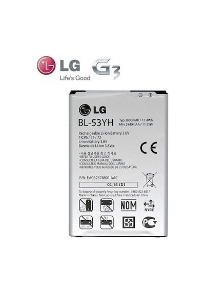 LG Uyumlu G3 Batarya Pil Bl-53Yh Servis