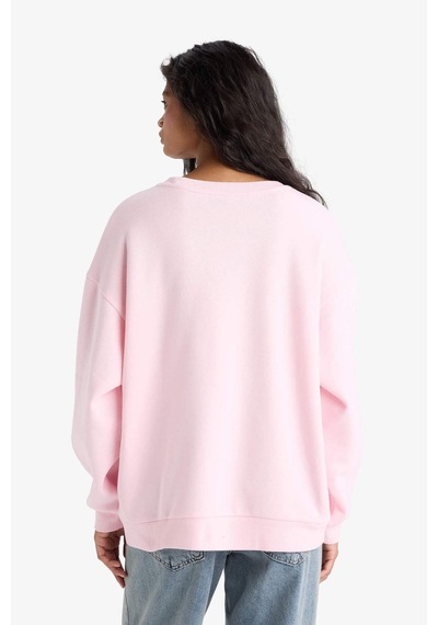 Defacto Oversize Geniş Kalıp Bisiklet Yaka Baskılı Kalın Sweatshirt Kumaşı Sweatshirt F7877ax25aupn648 Pembe Defacto Oversize Geniş Kalıp Bisiklet Yaka Baskılı Kalın Sweatshirt Kumaşı Sweatshirt F7877ax25aupn648 Pembe