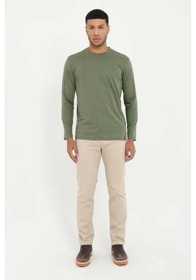 Dufy Erkek Regular Fit Bisiklet Yaka Haki Sweatshirt-25510