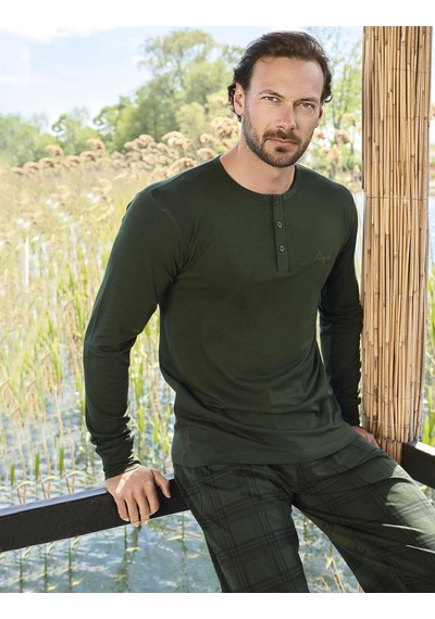 Aydoğan Erkek Civan 3439 Patlı Modal Koyu Yeşil Pijama Takım