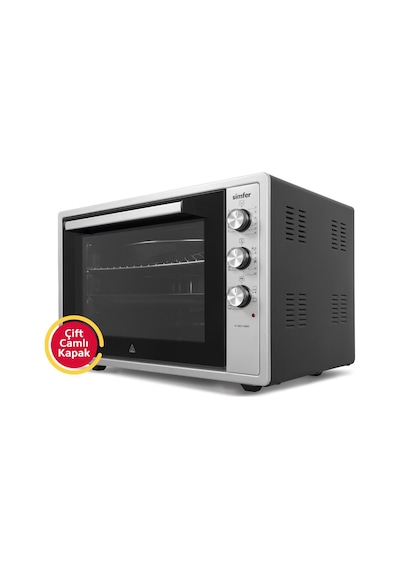 Simfer 7033 İnox Gri 70 LT Turbo Fan Mini / Midi Fırın - Multi Fonksiyon, Yoğurt Yapma, Buz Çözme & Çift Cam