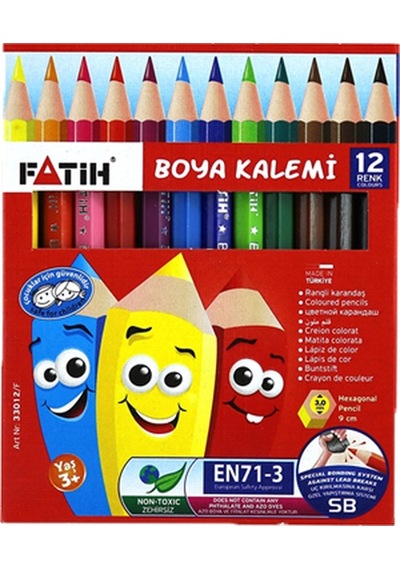 Fatih Kuru Boya Yarım Boy 12 Li 33012 Çok Renkli