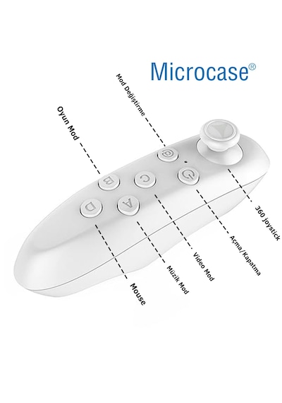 Microcase Vr 3d Sanal Gerçeklik Gözlüğü + Vr Kablosuz Bluetooth Kumanda-al47181