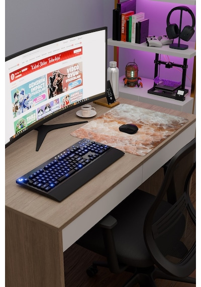 Renkli Mermer Kaymaz Dikişli Kauçuk Oyuncu Mousepad V2 - 48x40 Xl Gaming Mouse Pad Fare Altlığı