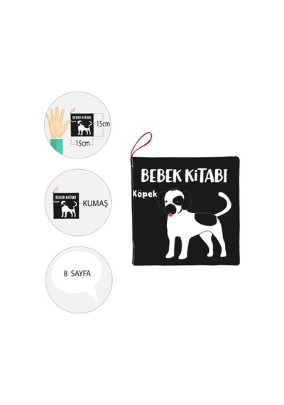 Tox Siyah Beyaz Evcil Hayvanlar Kumaş Sessiz Kitap T137 - Bez Kitap , Eğitici Oyuncak , Yumuşak Ve Hışırtılı
