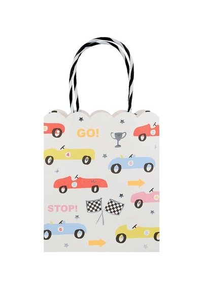 Meri Meri - Race Car Party Bags - Yarış Arabaları Parti Çantaları - 8'li Tüm Yaşlar