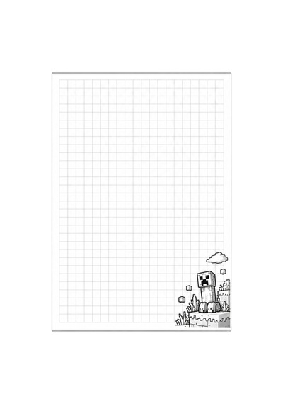 Minecraft Temalı A5 Kareli Spiralli Defter 60 Yaprak Okul Ve Not Defteri Yeşil