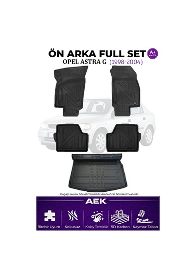 Opel Astra G Sedan 5d Karbon Paspas Takımı +3d Pvc Bagaj Havuzu S