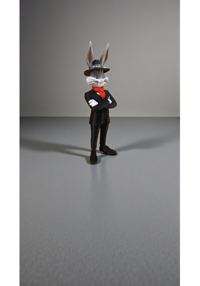 Looney Tunes Bugs Bunny Figürü - Klasik Takım Elbiseli Özel Tasarım Koleksiyonluk Biblo / Figür