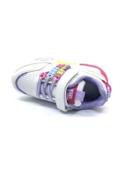 Cool Heros Çocuk Işıklı Cırt Bantlı Sneaker Spor Ayakkabı Lila Sedef