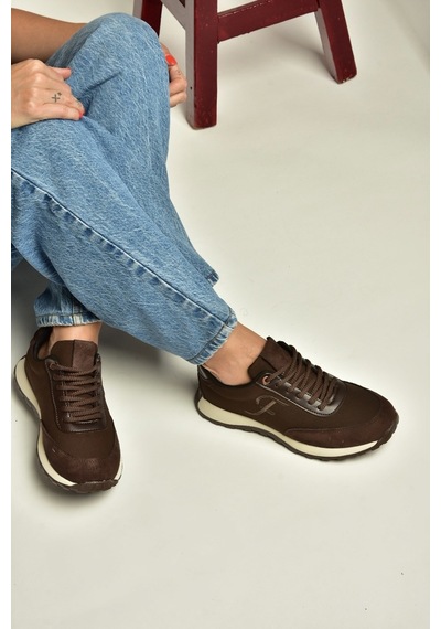 Fox Shoes Z973541804 Kahverengi Kumaş Kadın Spor Ayakkabı Sneakers