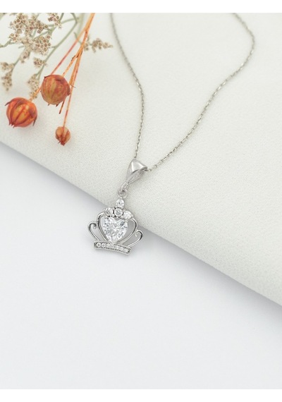 Brezza Lusso Jewelry Gümüş Kraliçe Tacı Kadın Kolye (311867094) 45 CM