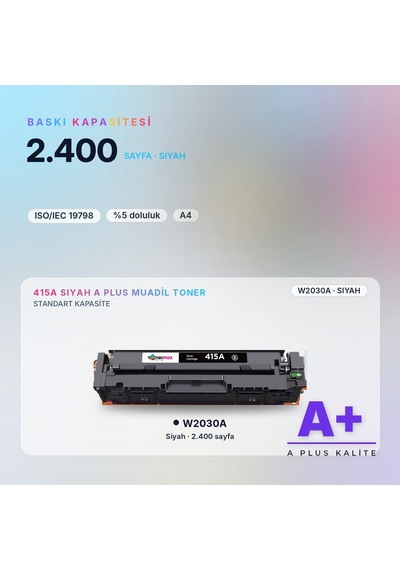 Hp 415a W2030a Siyah Uyumlu Toner A Plus / Color Laserjet Pro M454 / M479 Enterprise M455 / M480