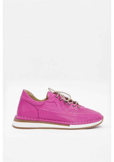 Patrice Pembe Hakiki Deri Kadın Sneaker-Pembe