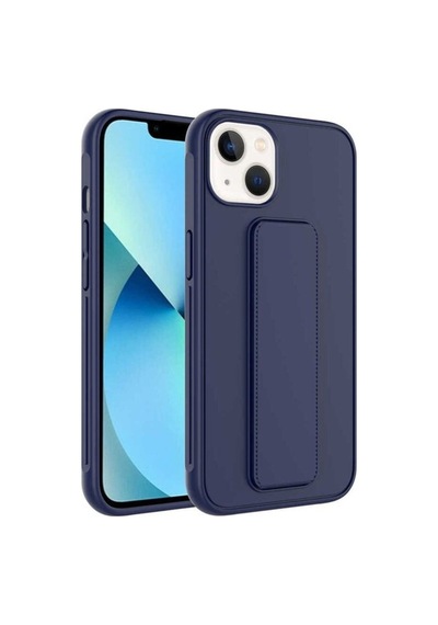 Apple Uyumlu iPhone 14 Plus Kılıf Zore Qstand Kapak Lacivert