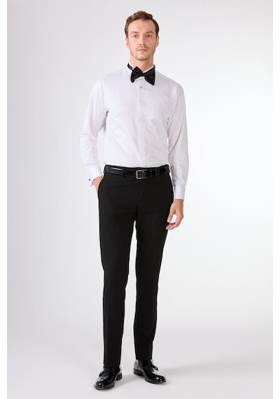Dufy Ekru Erkek Slim Fit Düz Sivri Yaka Smokin Takım - 92441 Ekru