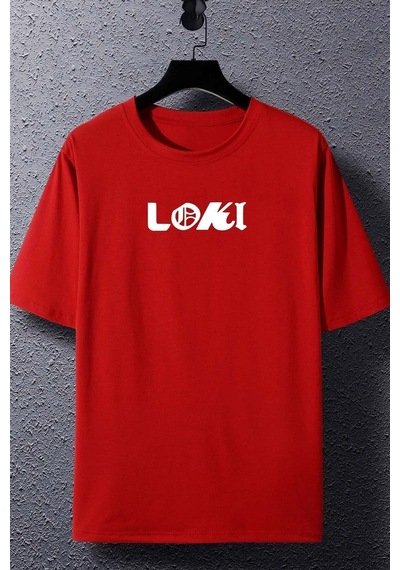 Flood Of Style Unisex Floki Baskılı T-shirt Kırmızı