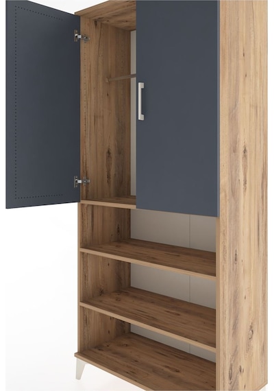 Hyperion Dolap 4 Raflı 2 Kapaklı Tek Askılı 88x44x195 Çam-ant... Çam