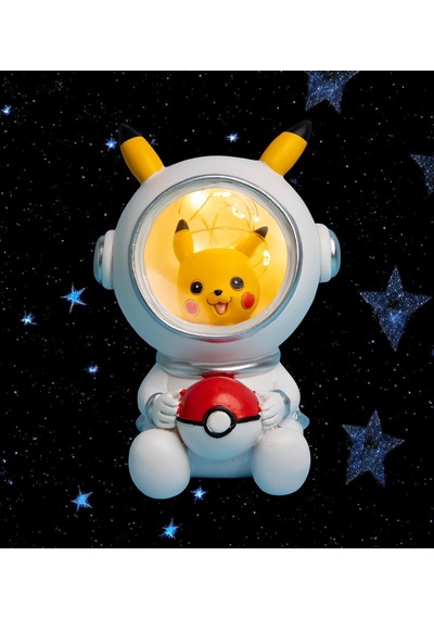 Pokemon Go Astronot Pikachu Gece Lambası Biblo Dekoratif Ürün Ev Ofis Yeni Yıl Doğum Günü Hediyesi 15 Cm