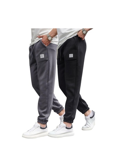 Madmext Siyah/füme Cepli Jogger Erkek Eşofman Altı E7445 Siyah/füme